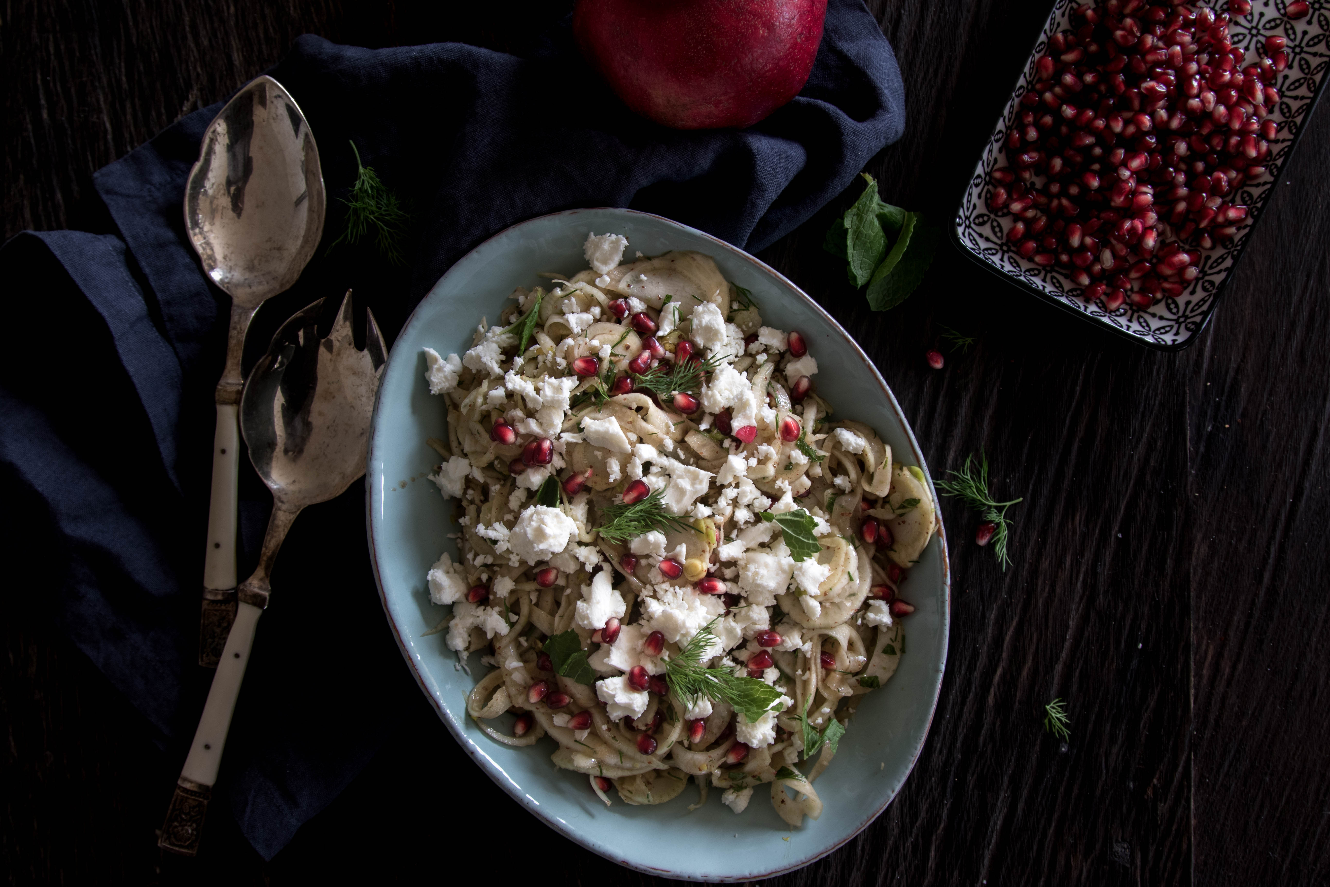 Fenchelsalat mit Feta und Granatapfel