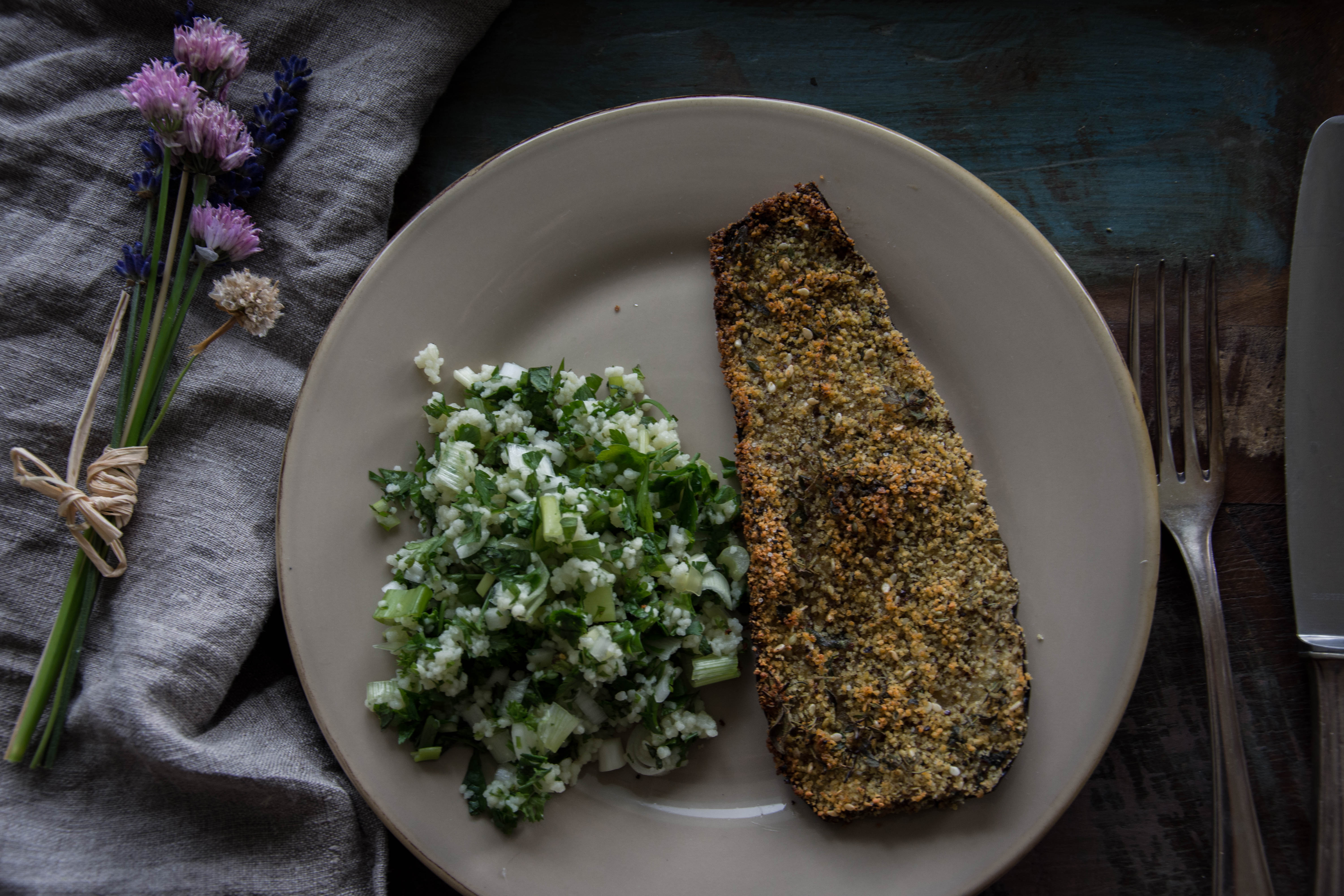 Panierte Aubergine