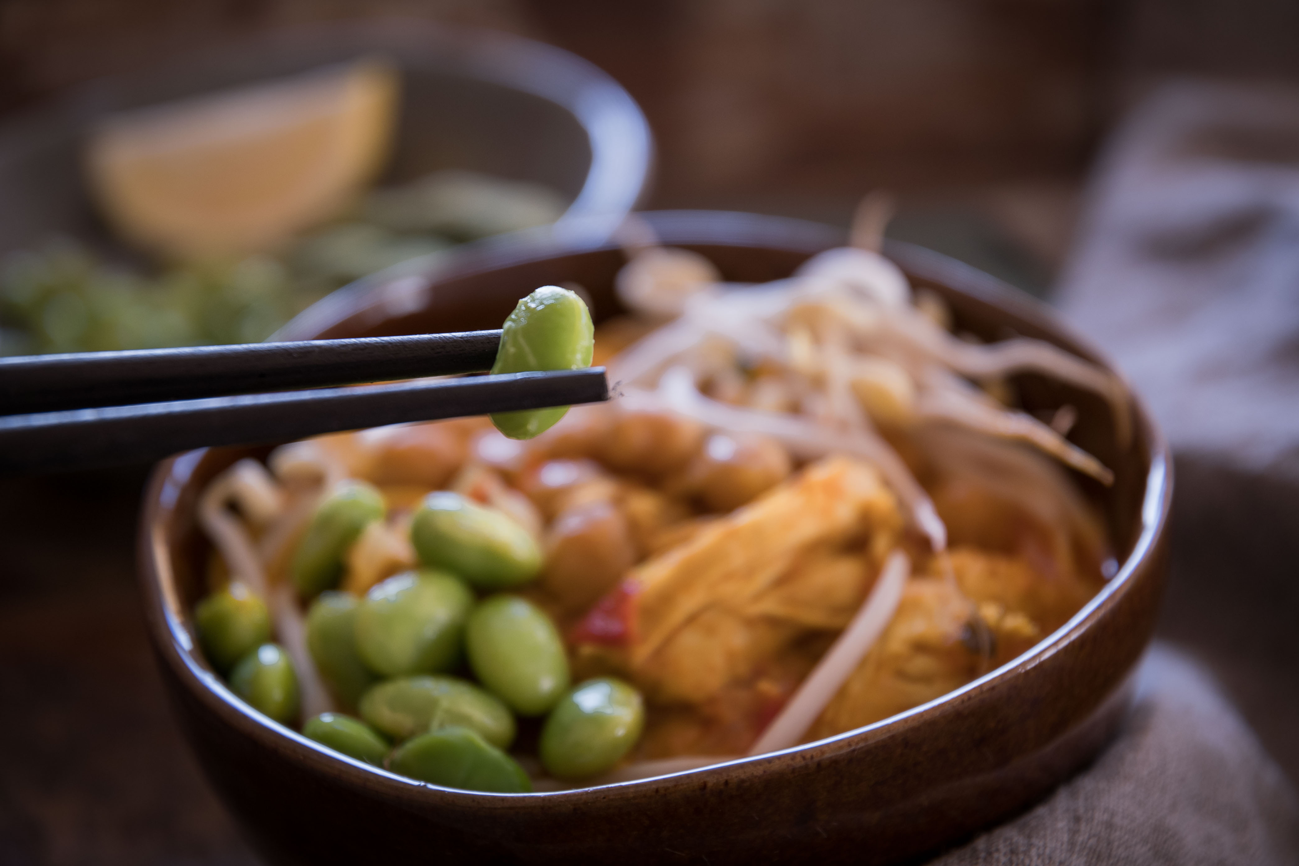 Curry-Kokosmilchsuppe mit Reisnudeln