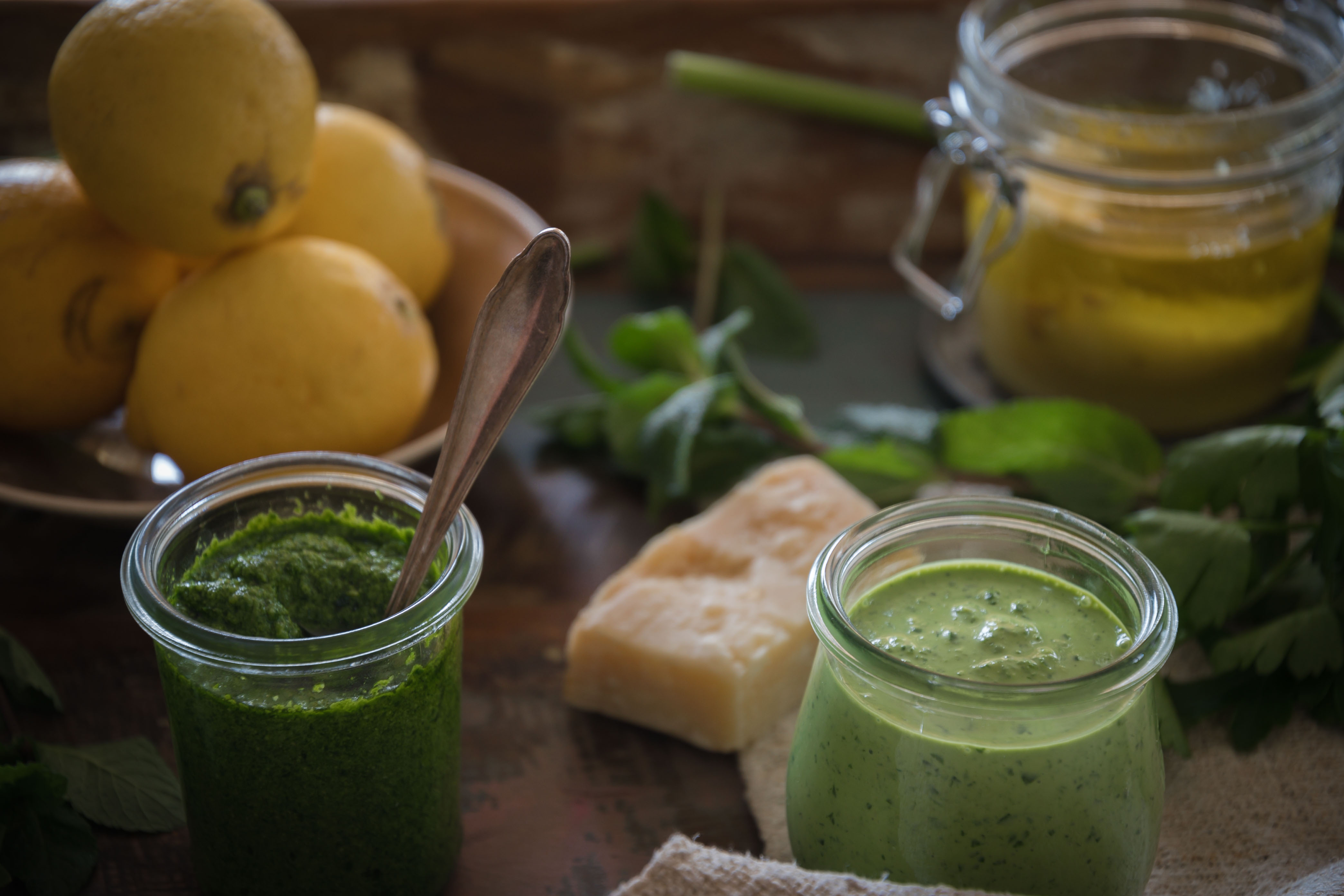 Pasta mit Spinat-Kräuter-Pesto