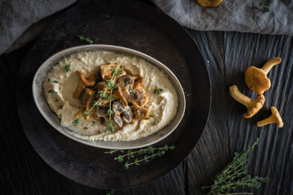 Hummus mit Pilzen